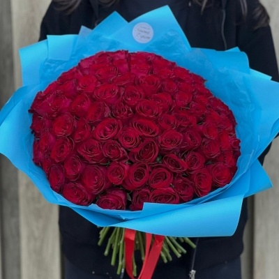 Букет 101 красная роза 40 см 